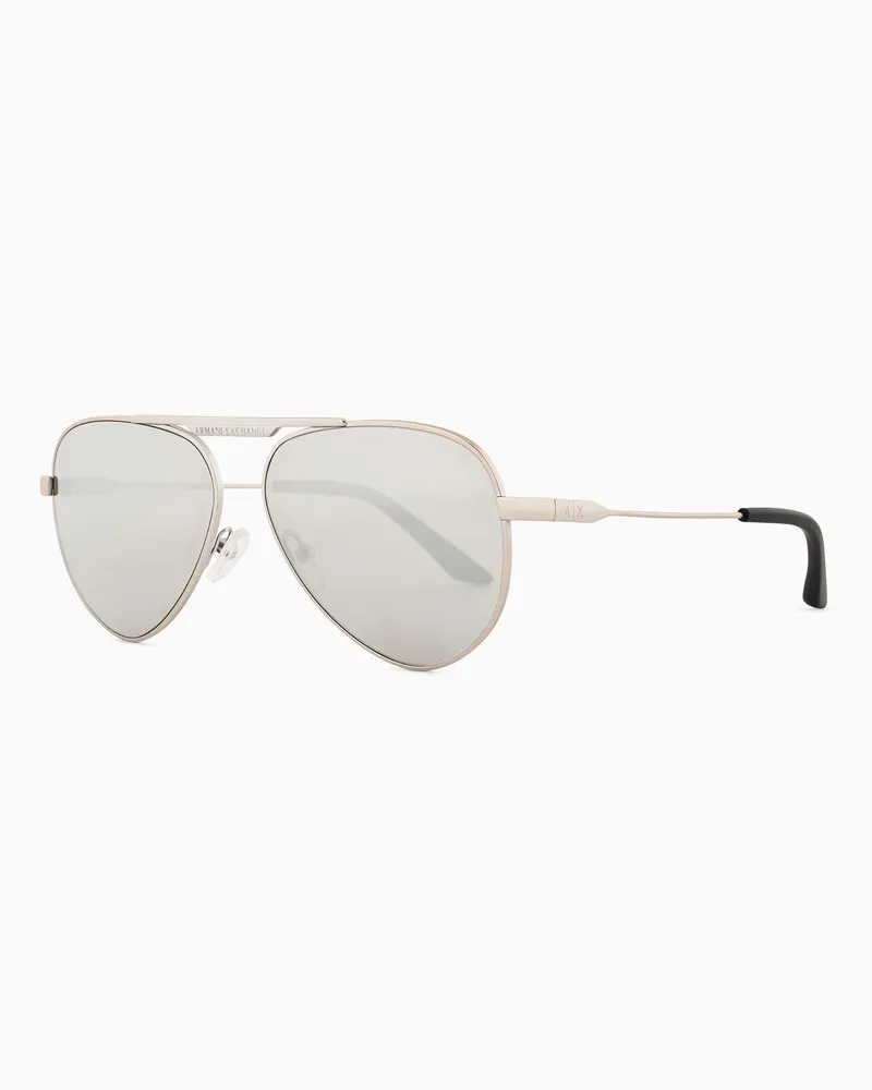 Armani Exchange Unisex-Sonnenbrille in Pilotenform Silber