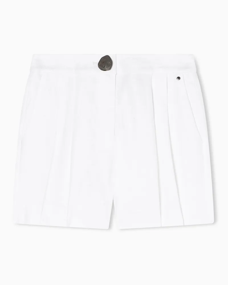 Armani Exchange Linen twill shorts Weiß
