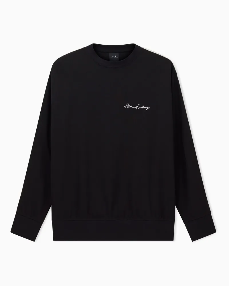 Armani Exchange Sweatshirt mit Rundhalsausschnitt und charakteristischem Logo Schwarz
