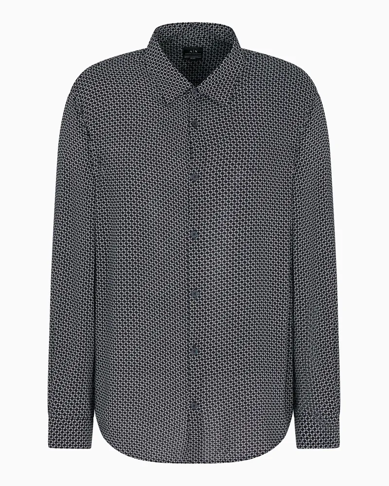 Armani Exchange Hemd mit normaler Passform aus ASV-Stoff Blau