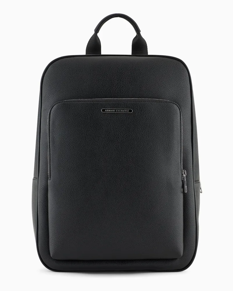 Armani Exchange Minimalistischer Rucksack aus Ökoleder Schwarz