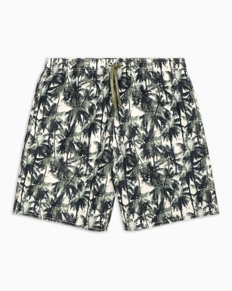 Armani Exchange Gemustertes Boxerkostüm Grün