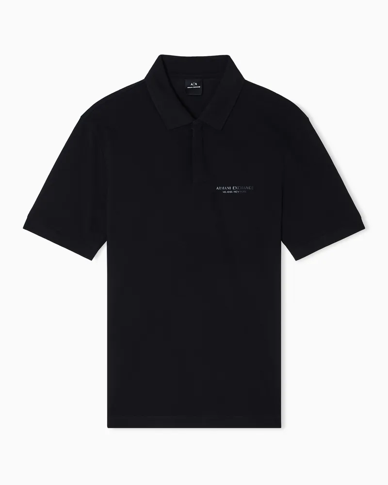 Armani Exchange Poloshirt im Regular Fit mit Ton-in-Ton-Logo Schwarz