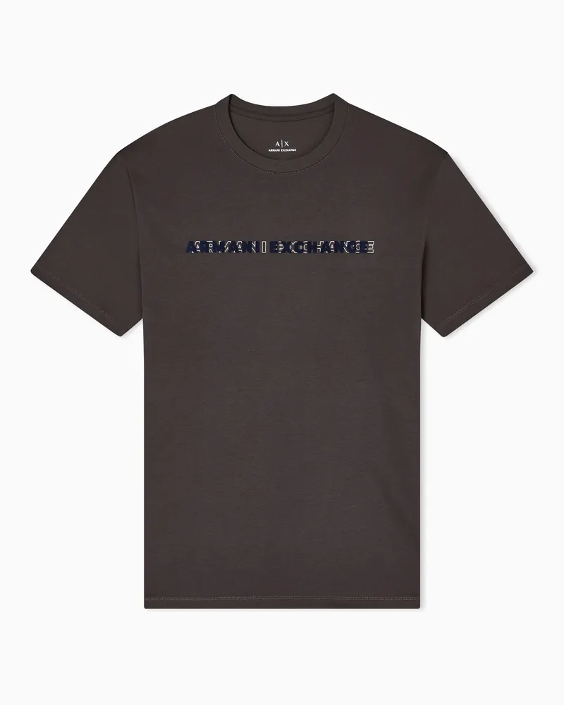 Armani Exchange T-Shirt mit normaler Passform und Logo Braun