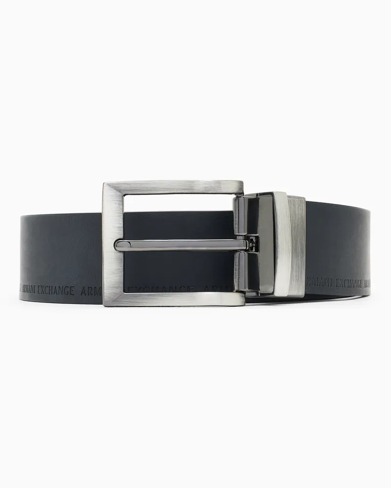 Armani Exchange Ledergürtel mit Logo Blau