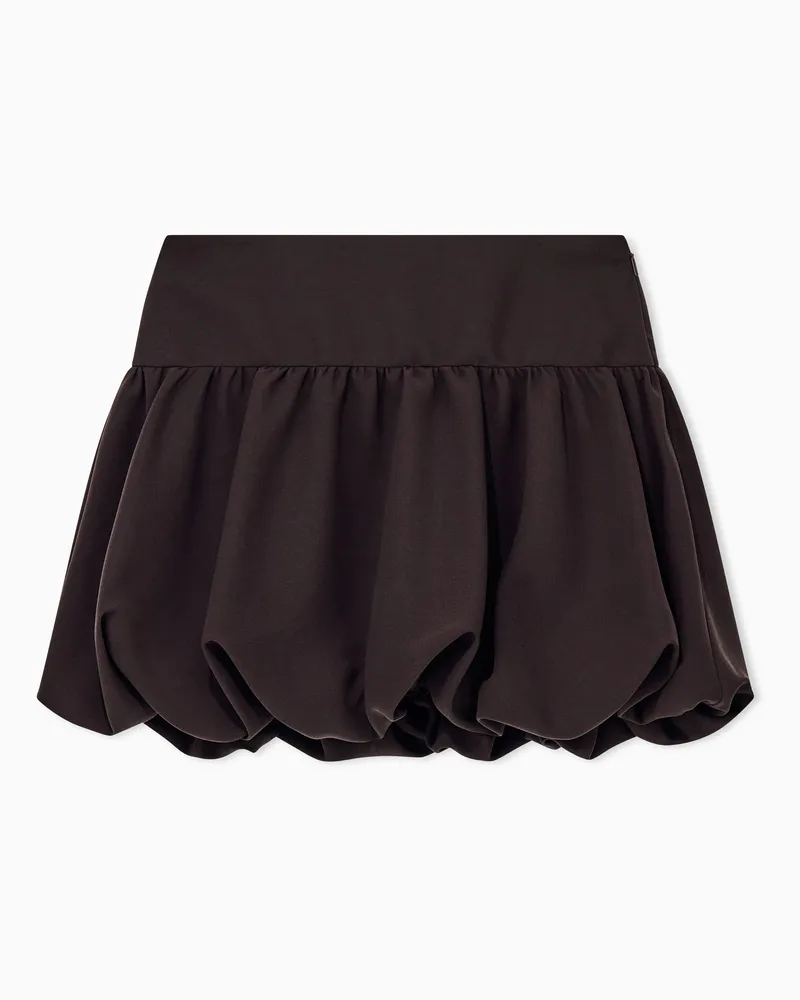 Armani Exchange Minirock Crossover mit Ballonsaum aus recyceltem Crêpe Braun