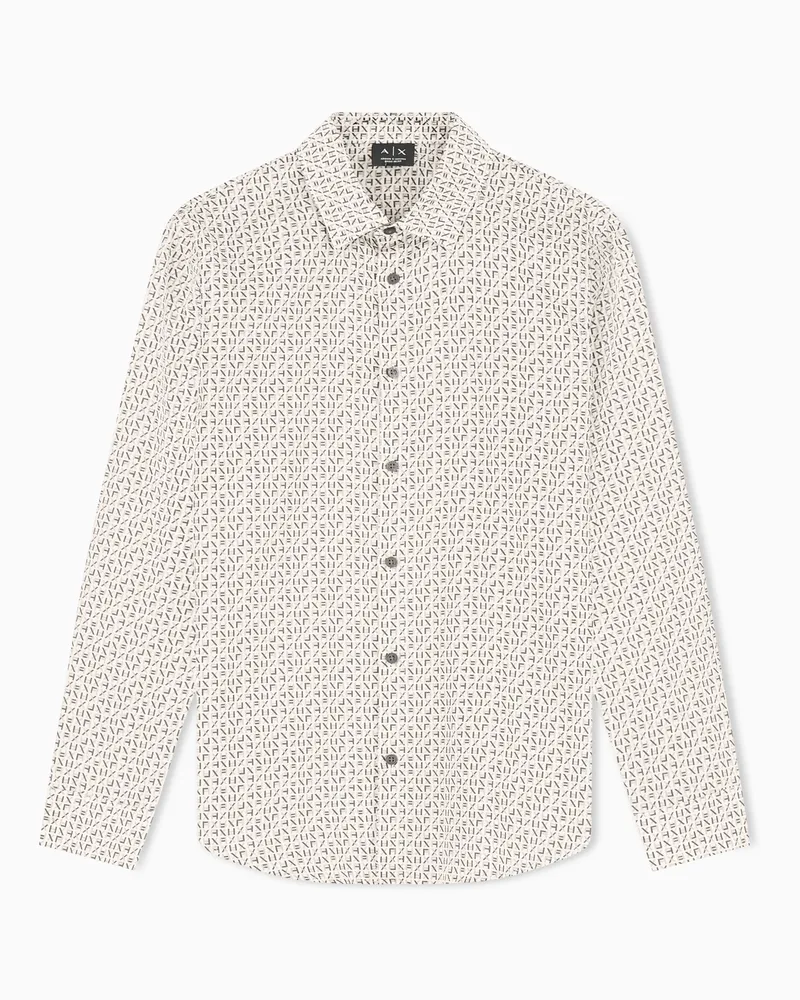 Armani Exchange Regular Fit Hemd mit Logo-Schriftzug Beige