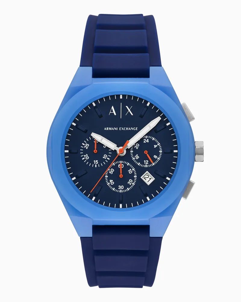 Armani Exchange Sync Chronograph aus Silikon in Blau Mehrfarbig