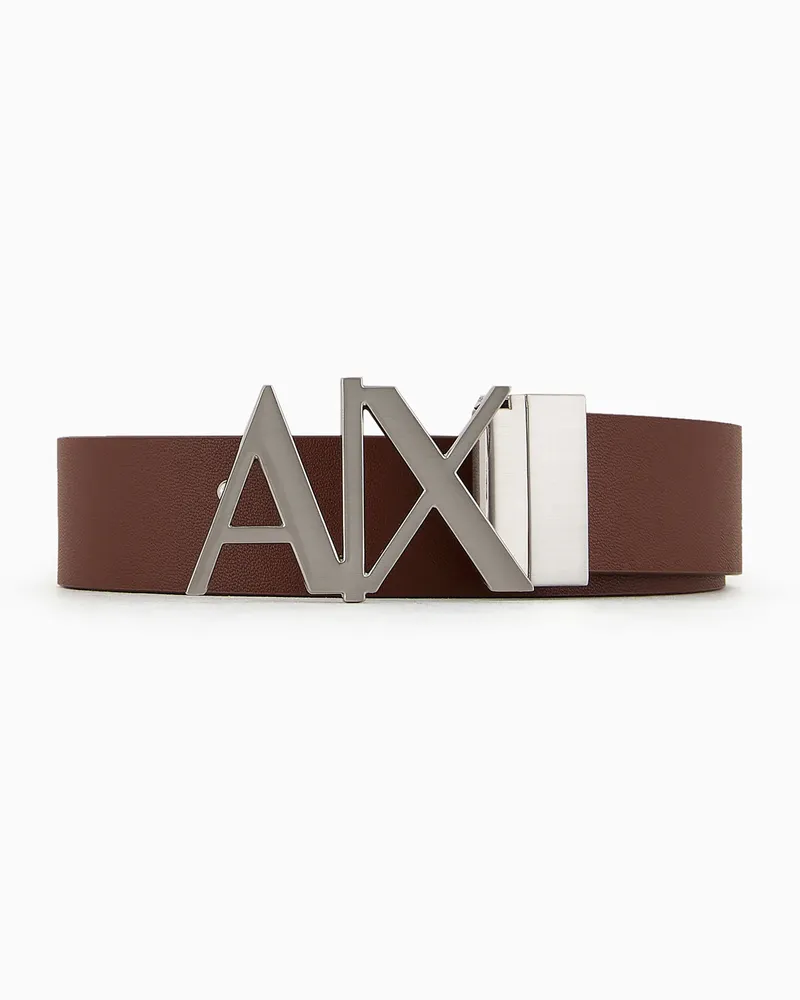 Armani Exchange Doppelseitiger Ledergürtel Braun