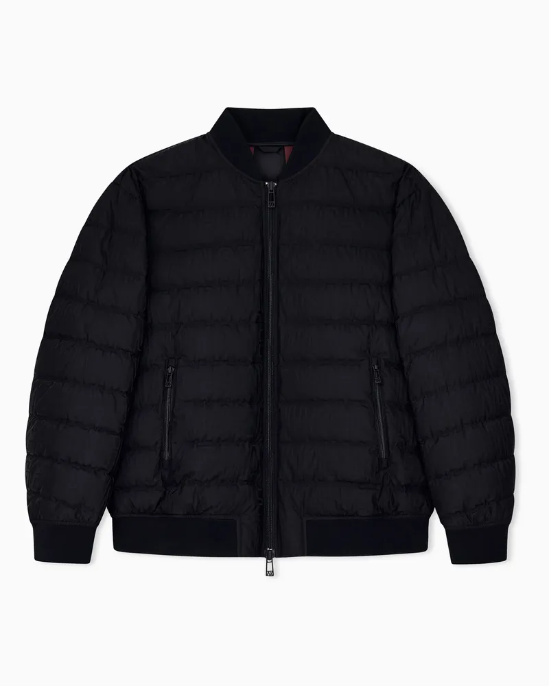 Armani Exchange Regular Fit Daunenjacke aus Jacquard-Nylon Schwarz