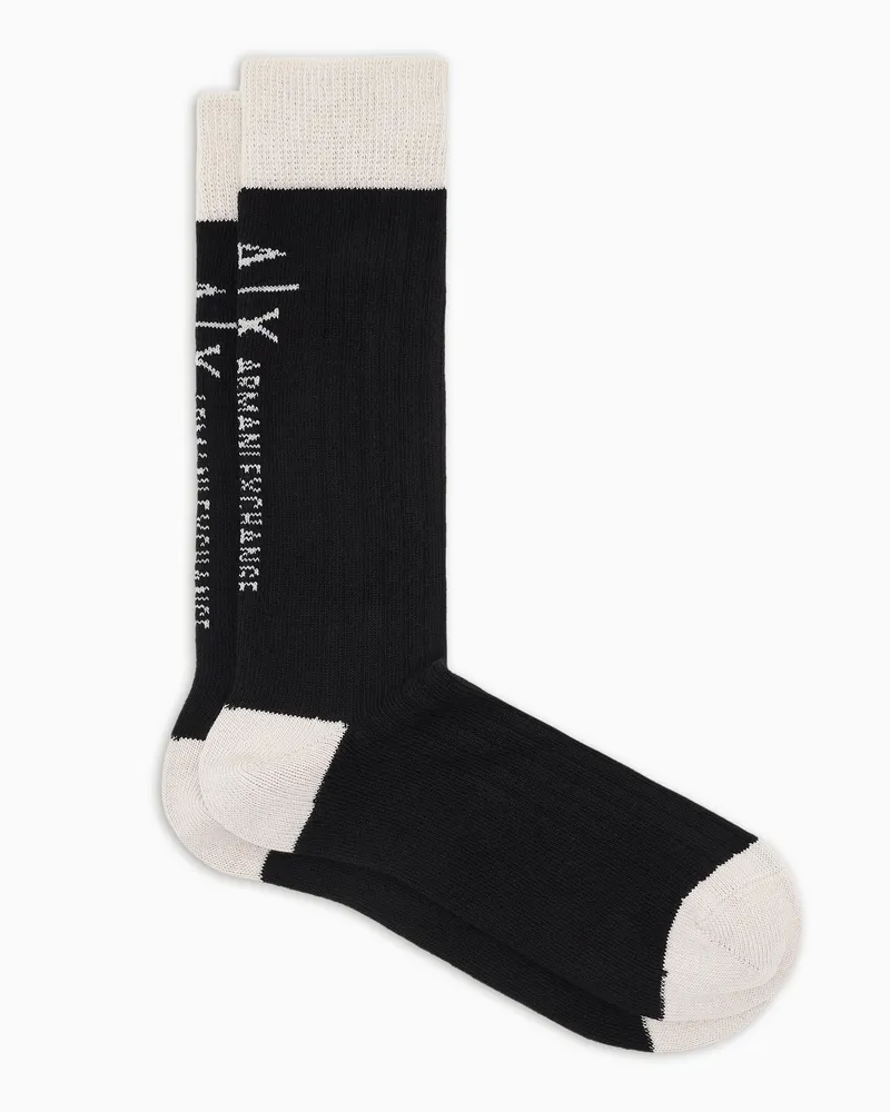 Armani Exchange Zweifarbige Socken Schwarz