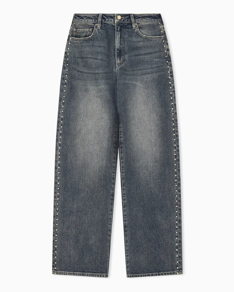 Armani Exchange 5-Pocket-Jeans aus Stretch-Denim mit seitlichen Nieten Blau