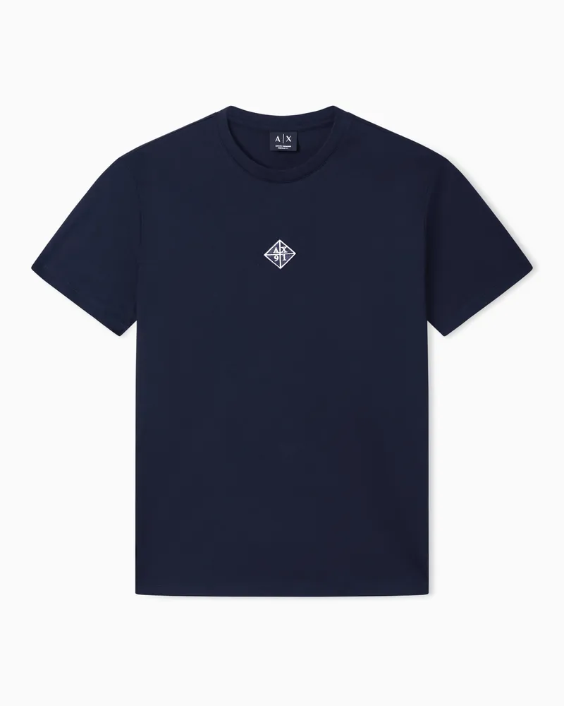 Armani Exchange Regular fit cotton T-shirt Marineblau