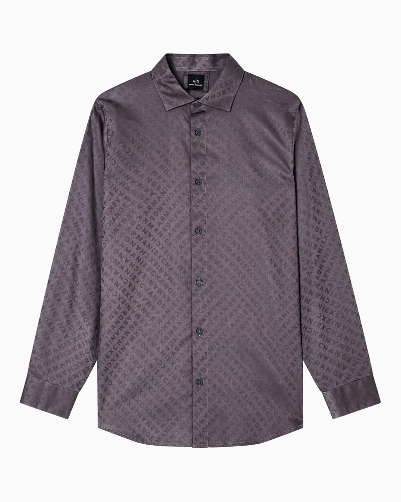 Armani Exchange Hemd im Regular Fit mit Allover-Logo Grau