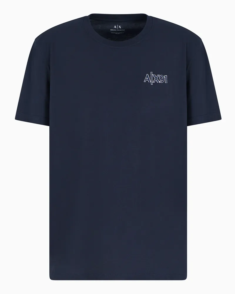 Armani Exchange ASV T-Shirt mit normaler Passform Marineblau