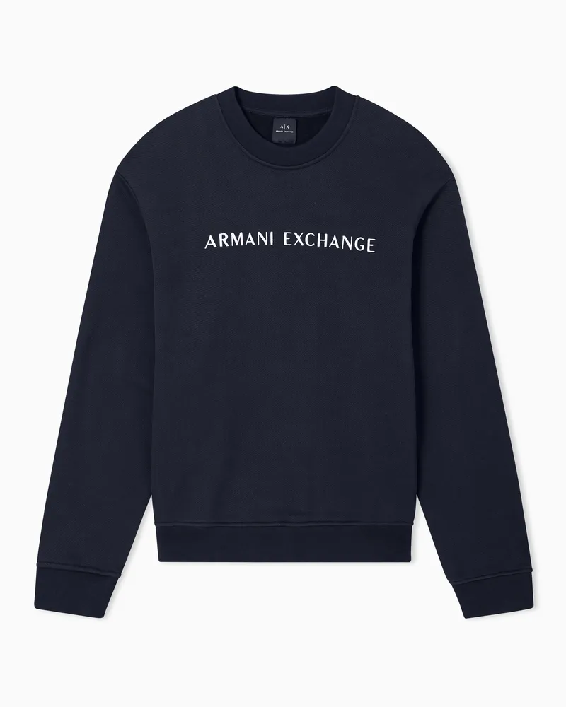 Armani Exchange Poloshirt im Regular Fit mit Reißverschluss und Kontraststreifen Marineblau