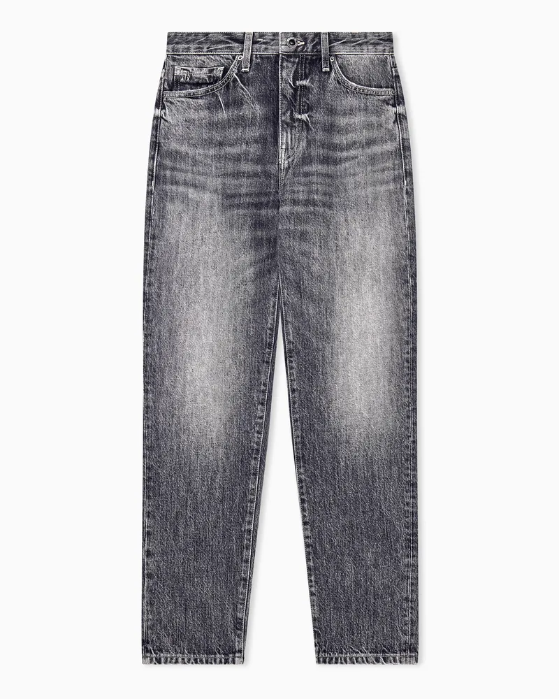 Armani Exchange 5 Taschen Hose aus Baumwolle Denim mit Vintage Waschung Grau
