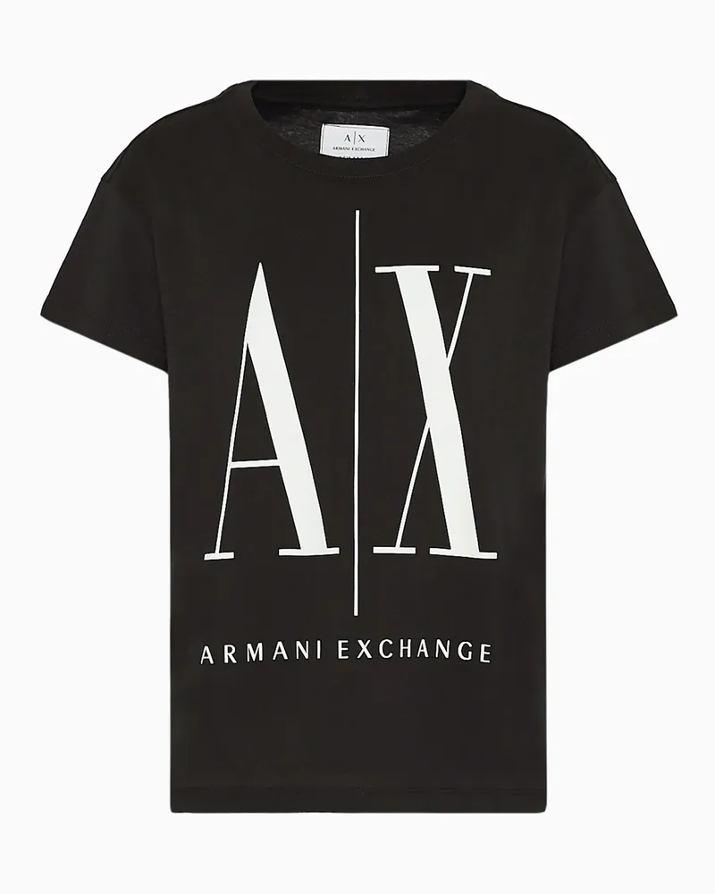 Armani Exchange Icon Project T-Shirt mit entspannter Passform Schwarz