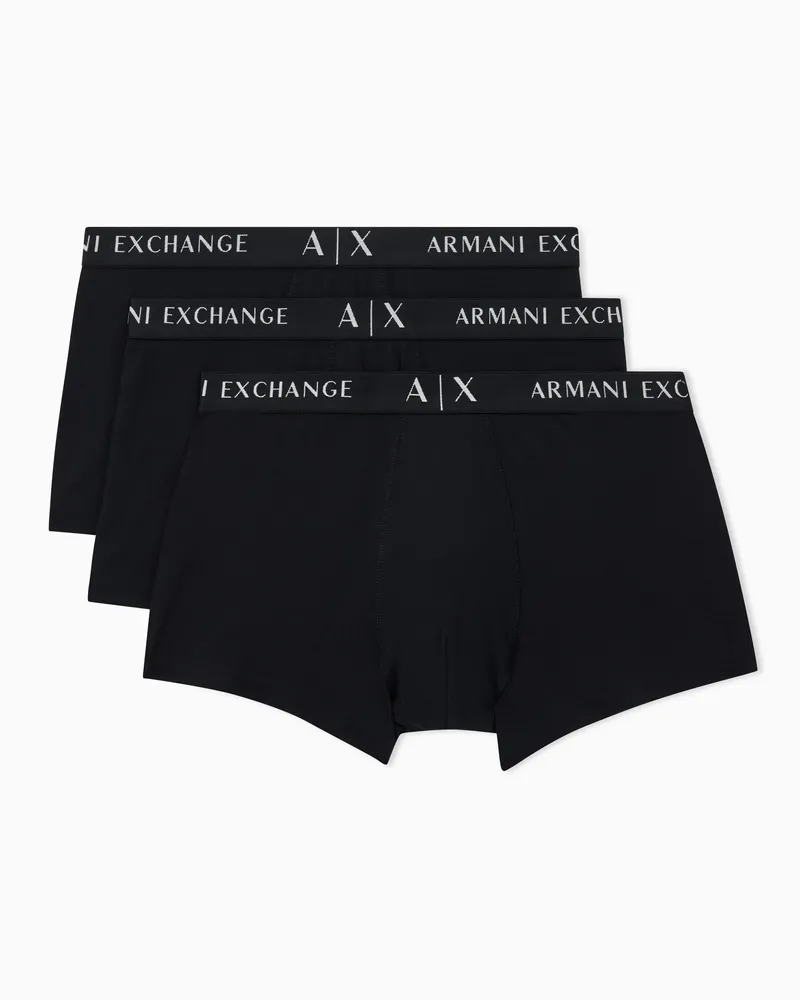 Armani Exchange 3er-Pack Boxershorts aus elastischer Baumwolle Schwarz