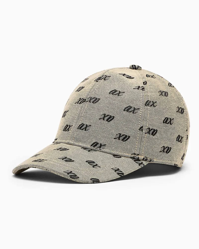 Armani Exchange Baseballkappe mit Allover-Logo und verstellbarem Riemen Beige