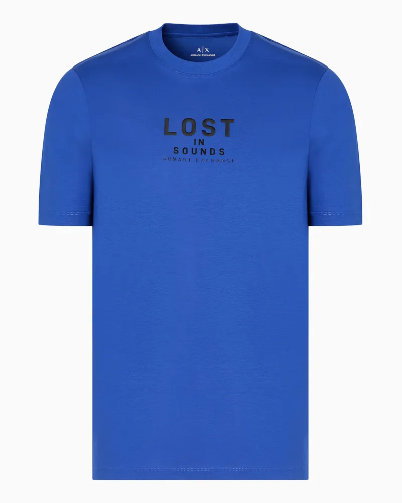 Armani Exchange Slim Fit T-Shirt Lost in Sound Blau
