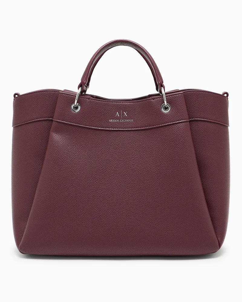 Armani Exchange Große Handtasche mit Degradè-Schultergurt Burgunderrot