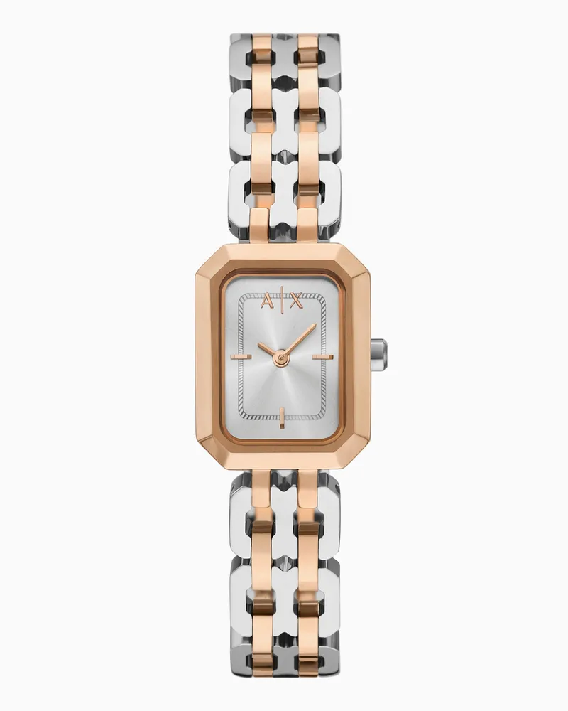 Armani Exchange Zweizeigeruhr Uhr aus zweifarbigem Edelstahl Mehrfarbig