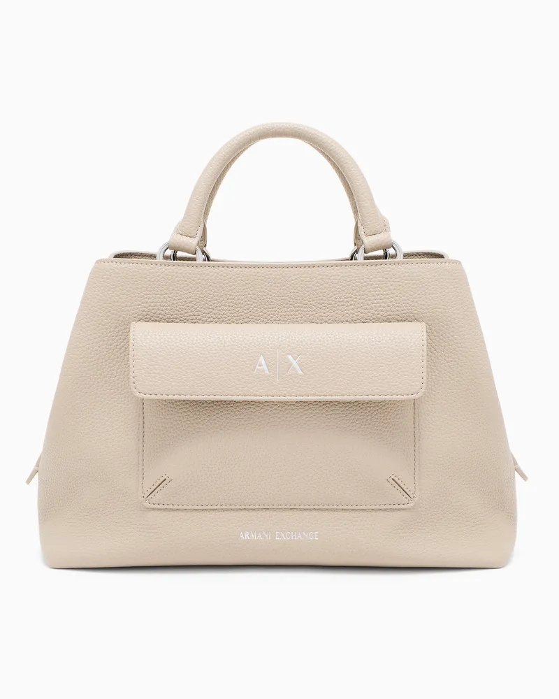 Armani Exchange Top handles in technical fabric Beige