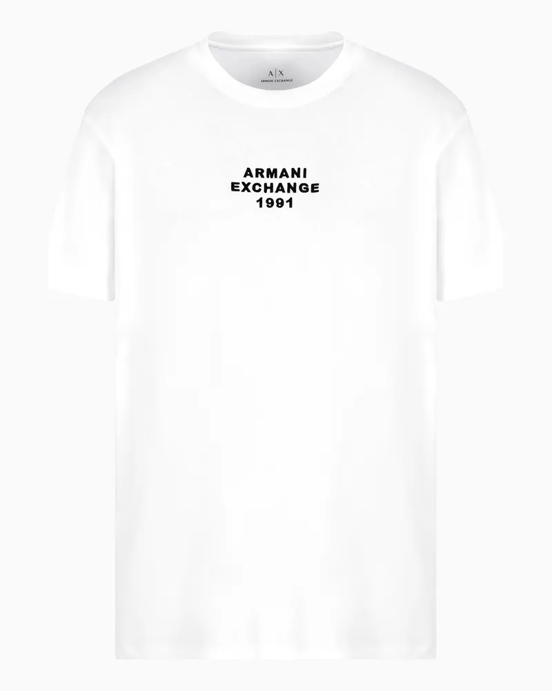 Armani Exchange T-Shirt im Regular Fit mit Logo-Schriftzug Weiß