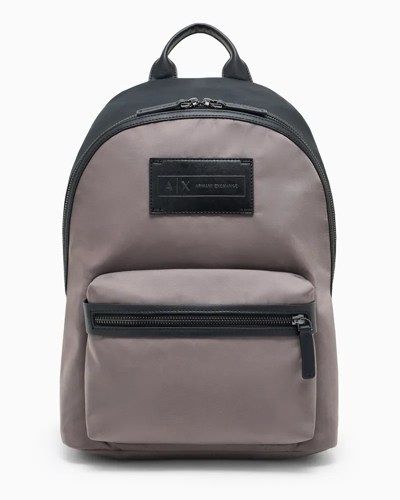Armani Exchange Zweifarbiger Rucksack mit Logo Grau