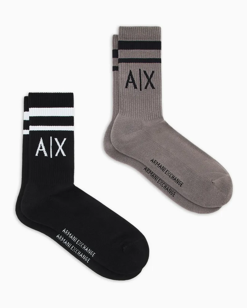 Armani Exchange Packung mit 2 Paar Socken mit Logo Grau