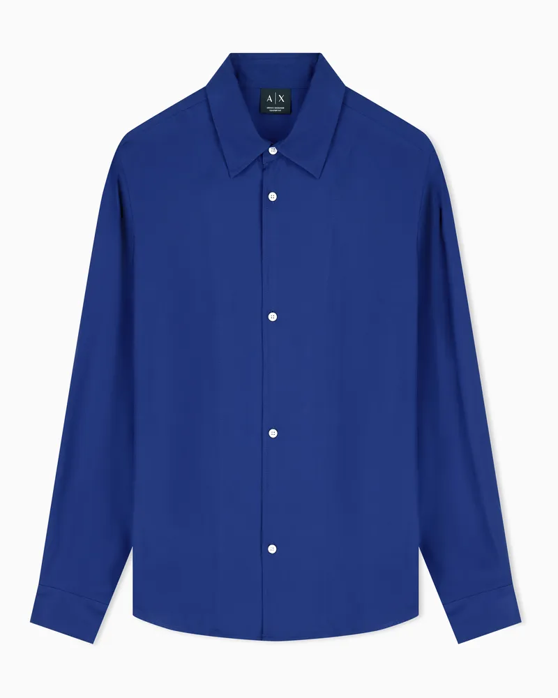 Armani Exchange Shirt Up For Party aus Eco-viscose twill Blau