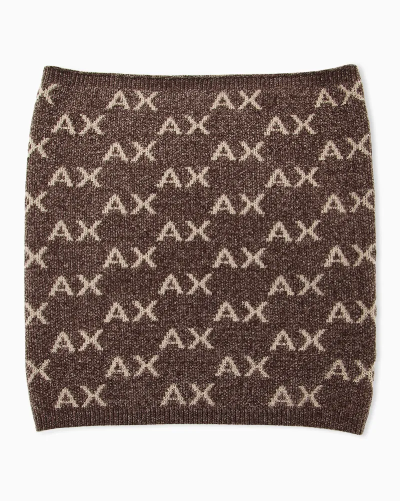 Armani Exchange Schlauchschal aus Viskosemischung mit Muster Braun