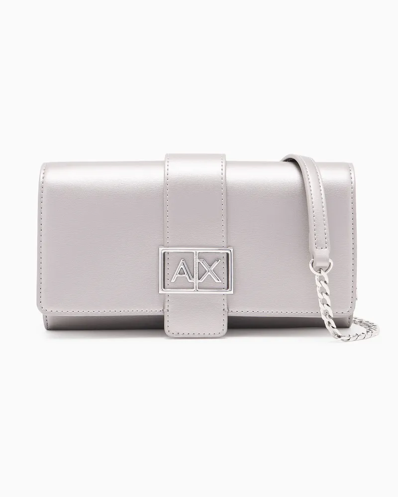 Armani Exchange Geldbörse an Kette mit ASV-Logo Silber