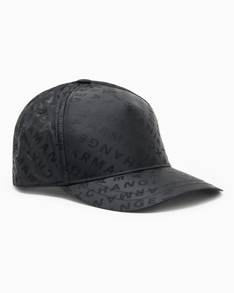 Armani Exchange Mütze mit Allover-Logo Schwarz