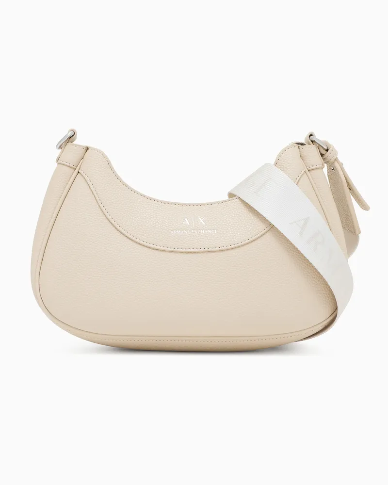 Armani Exchange Geformte Hobo-Tasche Beige