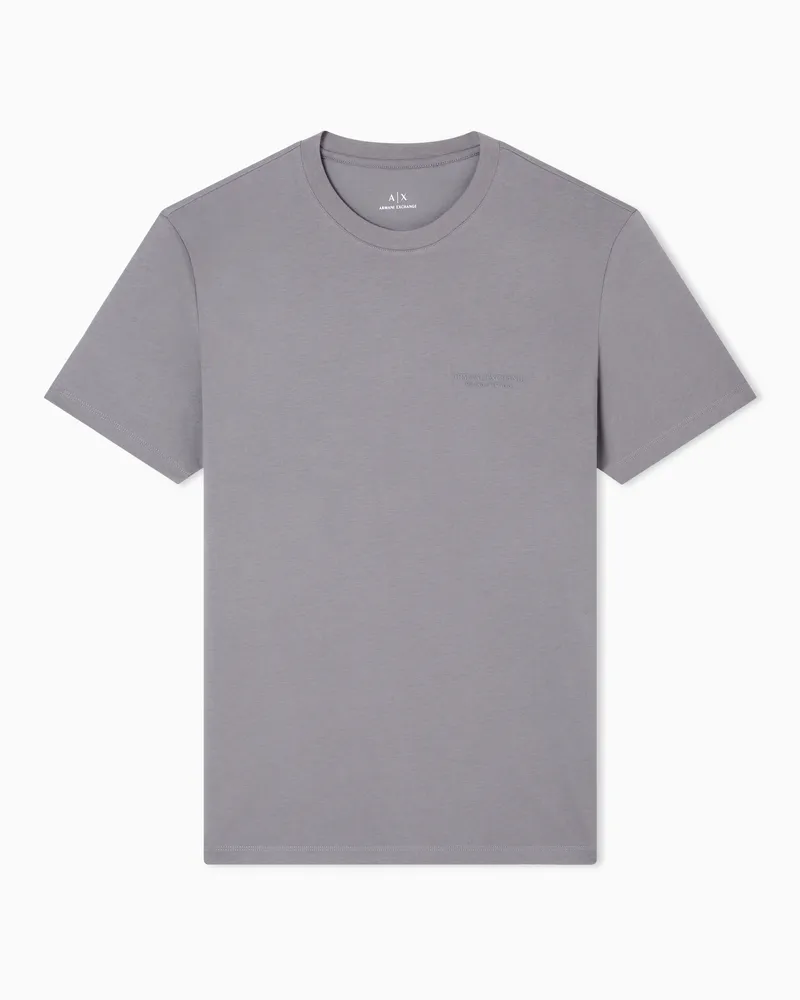 Armani Exchange T-Shirt mit normaler Passform und Logo Grau