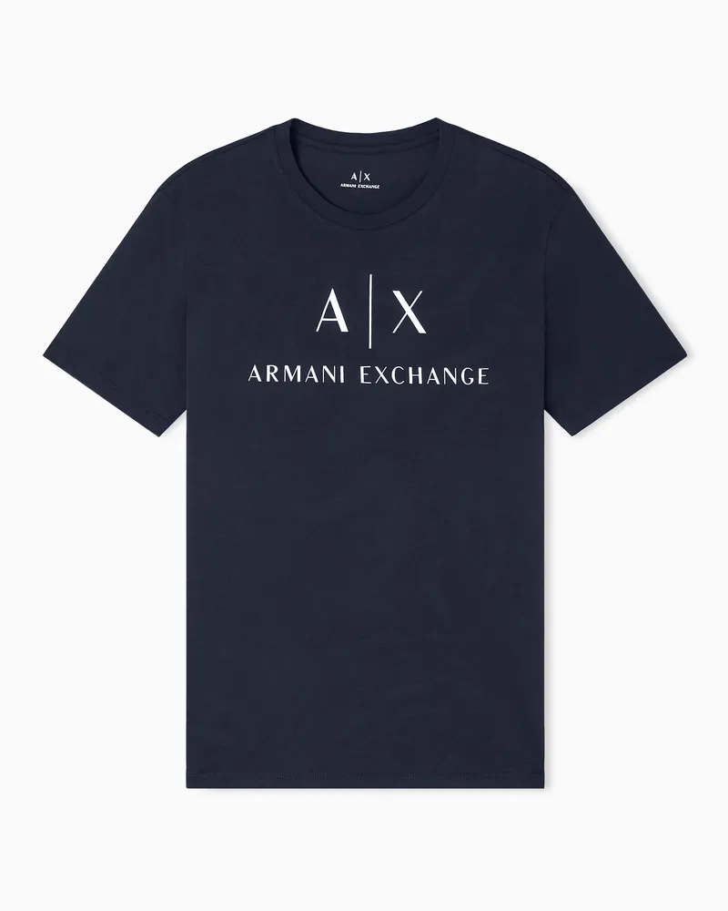 Armani Exchange Slim-Fit-Jersey-T-Shirt mit Logo Marineblau