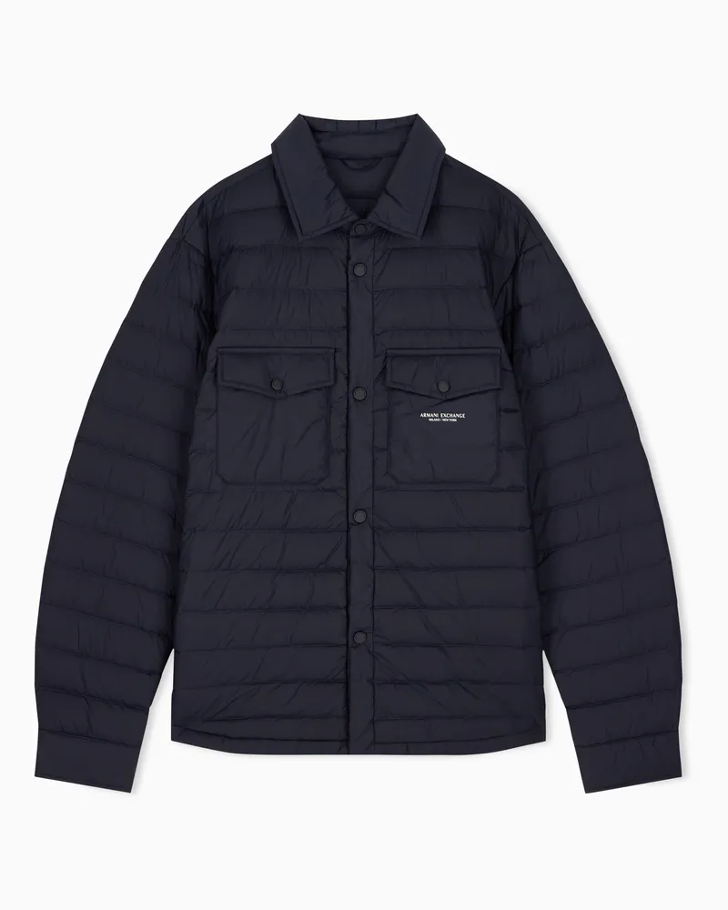 Armani Exchange Daunenjacke Regular Fit aus Nylon Marineblau