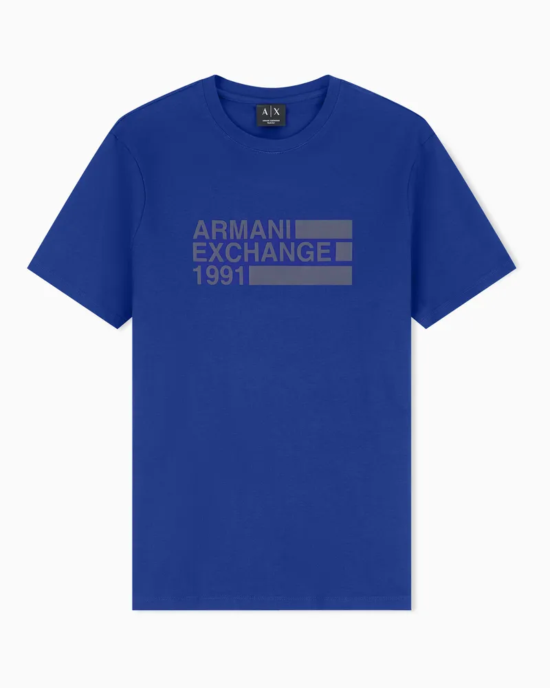 Armani Exchange Slim Fit T-shirt in Classic Cotton Jersey Blau