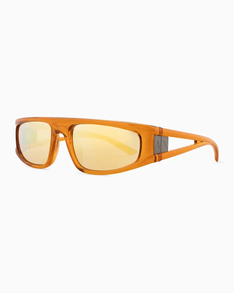 Armani Exchange Sonnenbrille mit unregelmäßig geformter Fassung für Herren Orange