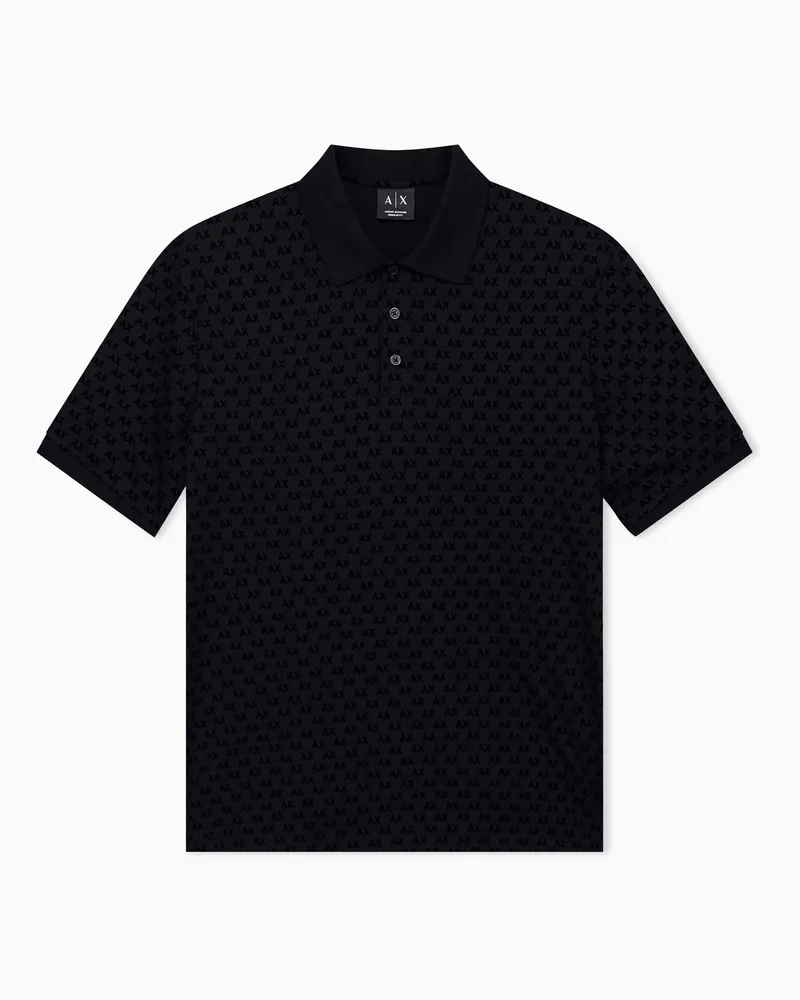 Armani Exchange Poloshirt Normaler Schnitt aus Baumwolljersey Schwarz