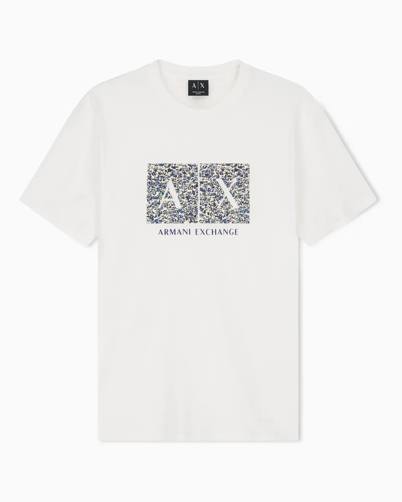 Armani Exchange T-Shirt schmal geschnitten aus Baumwolljersey Weiß
