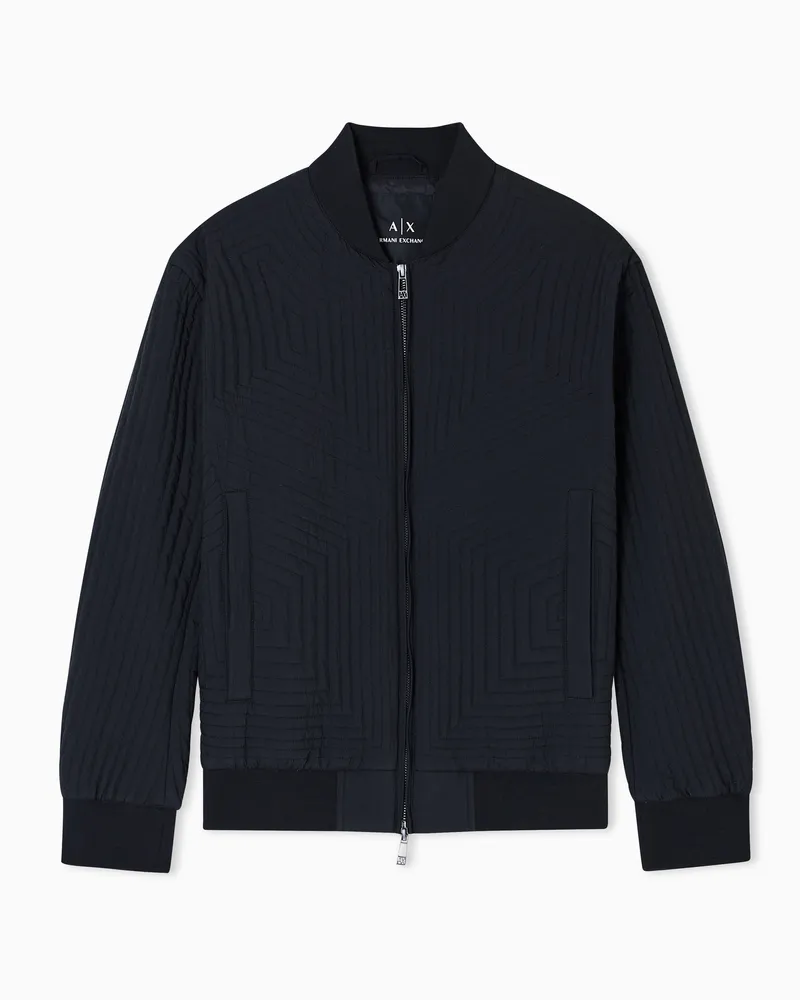 Armani Exchange Bomberjacke mit geometrischem Steppmuster Schwarz