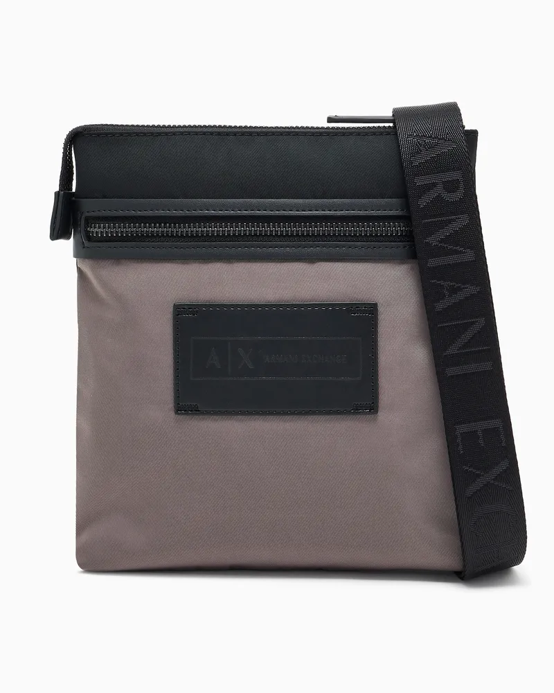 Armani Exchange Zweifarbige Umhängetasche mit Logo Grau