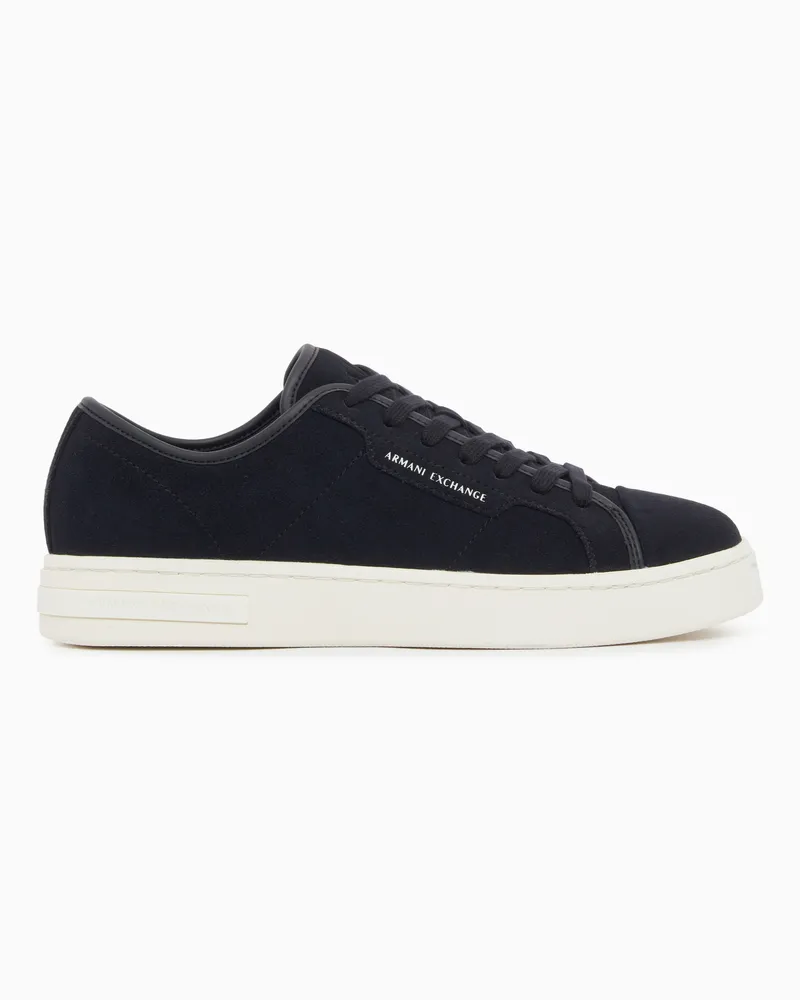 Armani Exchange Regular Fit Sneaker aus Wildleder mit klassischer Schnürung Marineblau