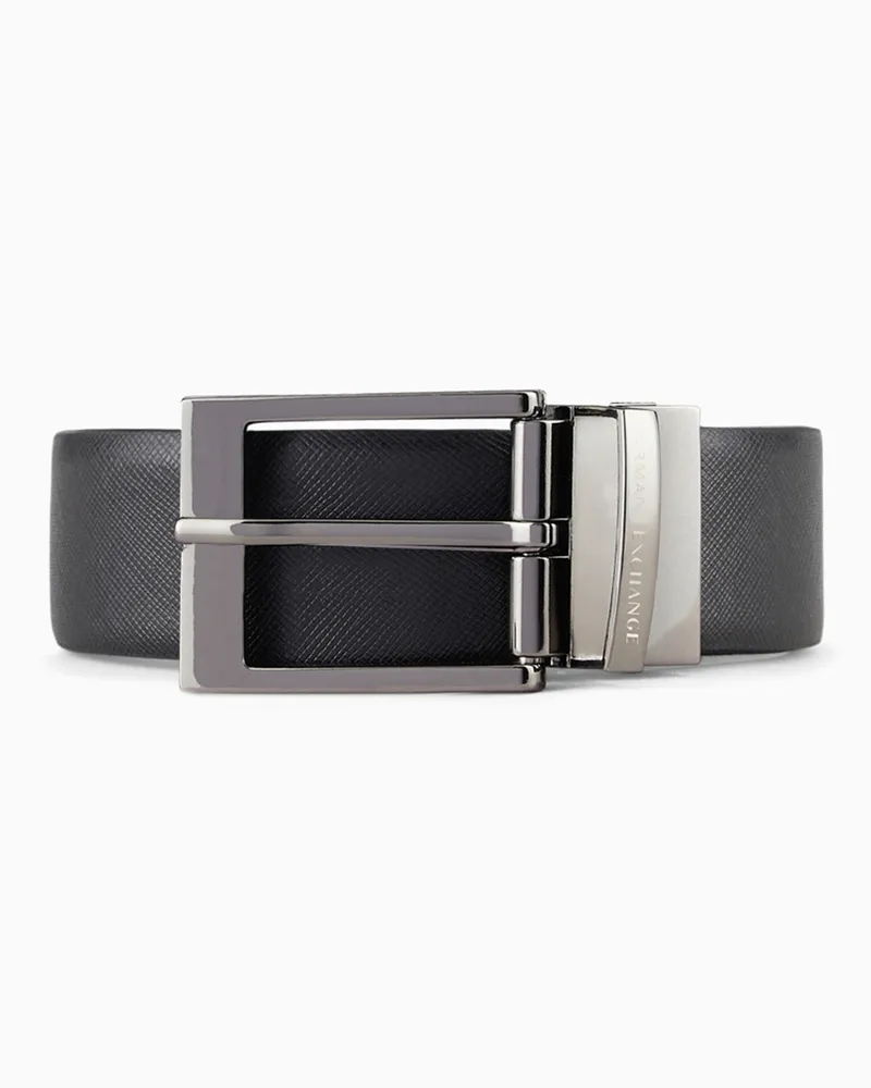 Armani Exchange Wendbarer Glattledergürtel Schwarz