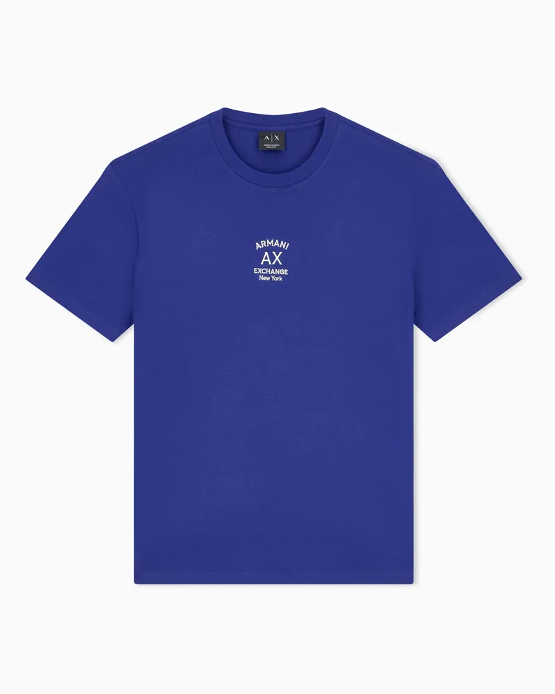Armani Exchange T-Shirt im Regular Fit aus Baumwolljersey Blau
