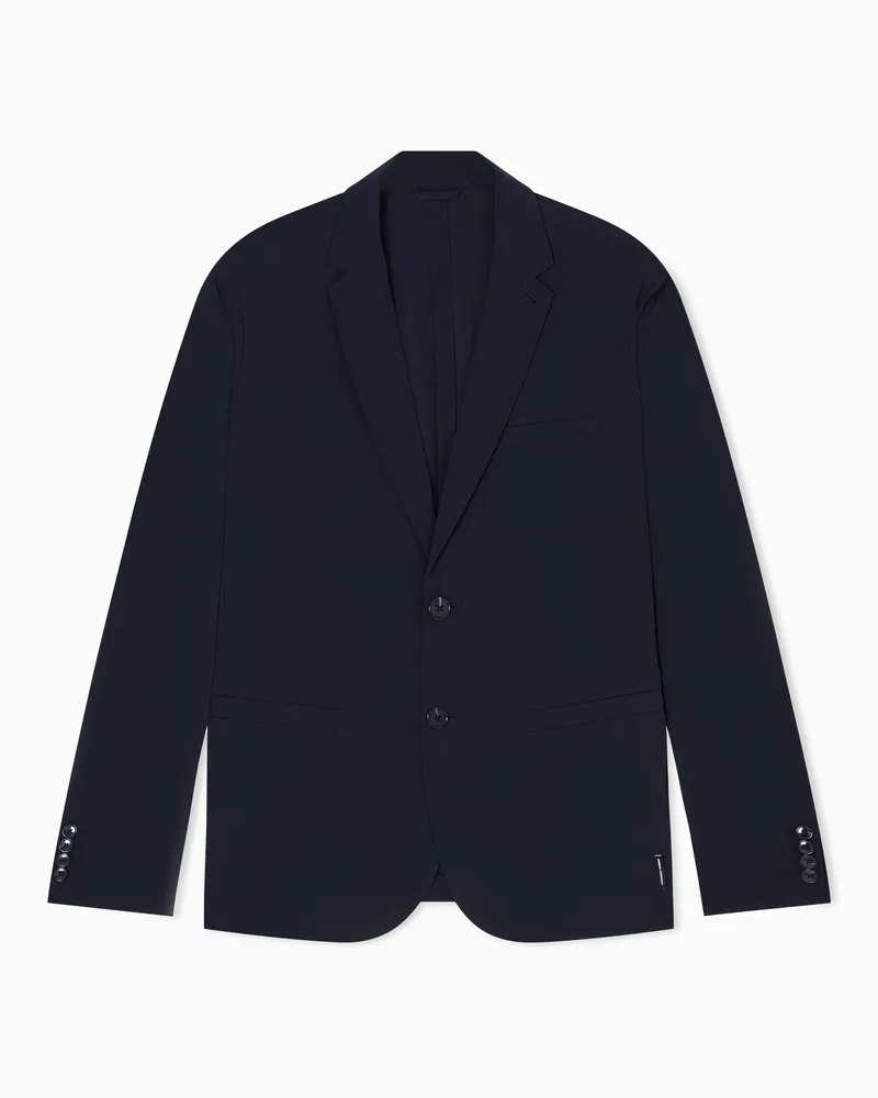 Armani Exchange Einreihige Jacke aus Ultra-Stretch-Twill Schwarz