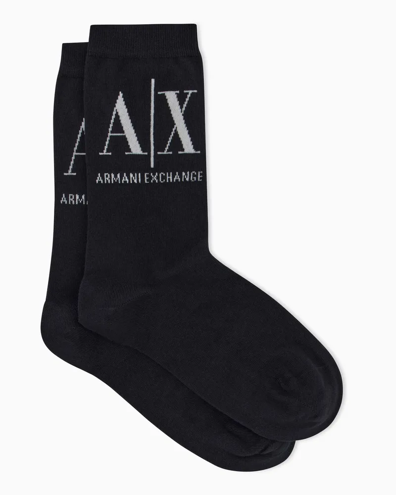 Armani Exchange Kurze Socken mit Logo Schwarz